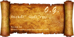 Oszkó György névjegykártya