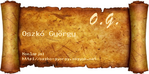Oszkó György névjegykártya